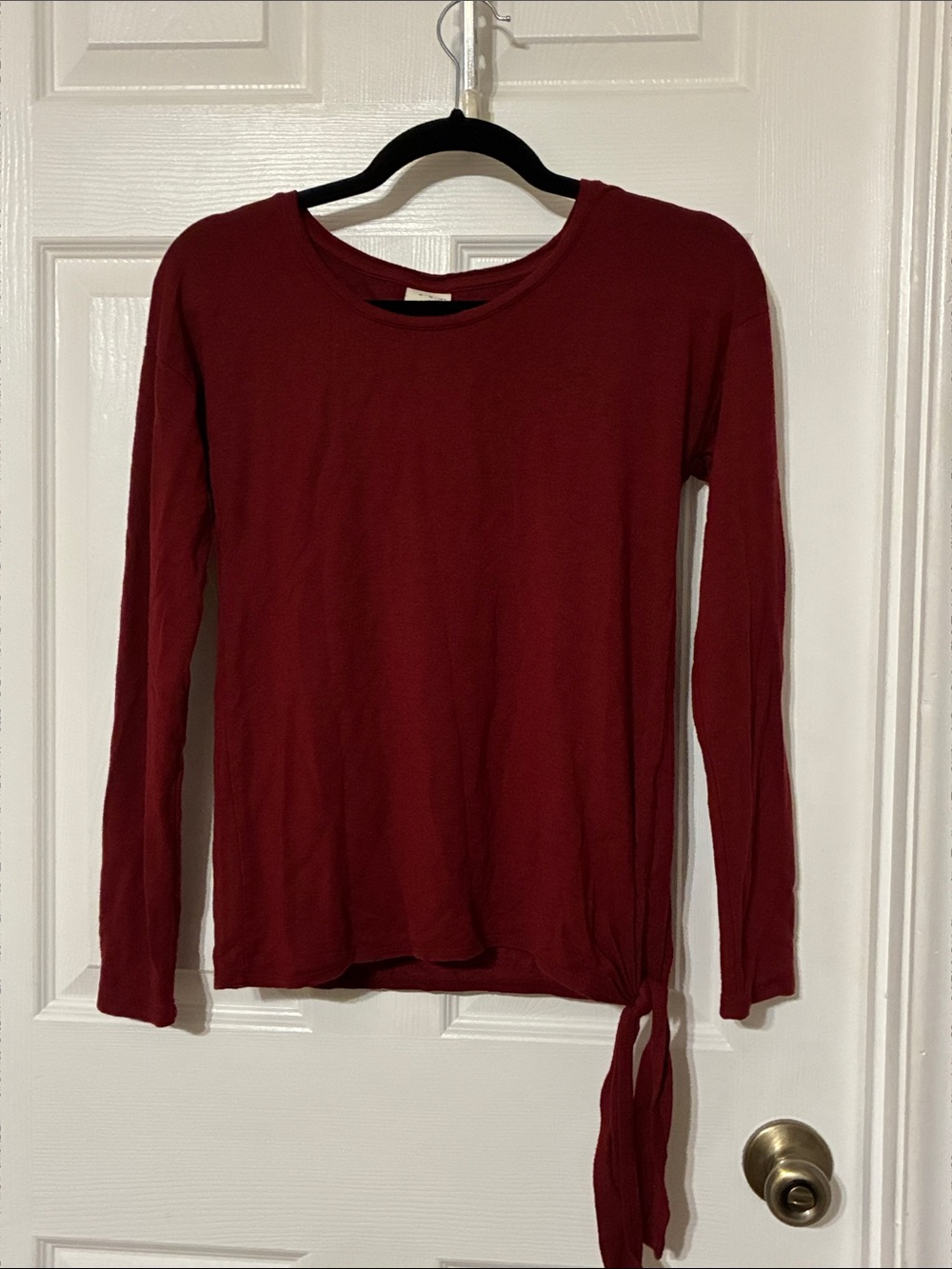 a new day Burgundy Long-Sleeve Side-Tie Top